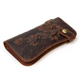 Men's 3D Dragon Embossing Long Wallet with Chain