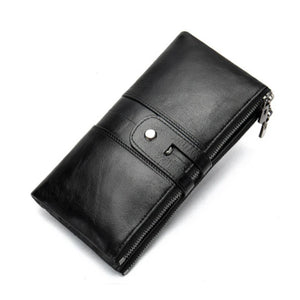 Green Red Bifold Zipper Long Purse for Lady