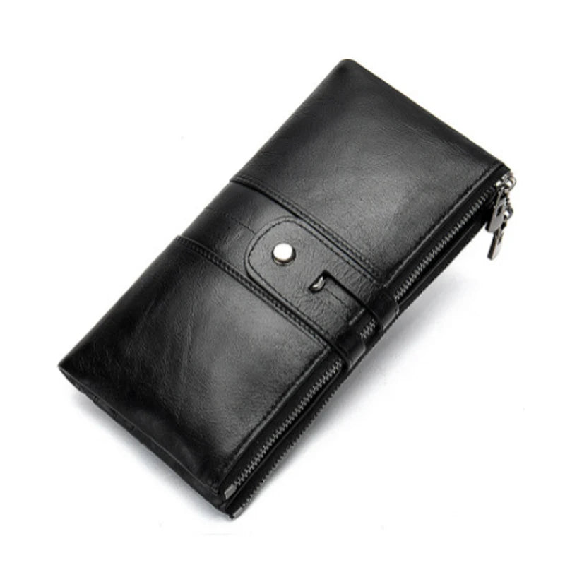 Green Red Bifold Zipper Long Purse for Lady