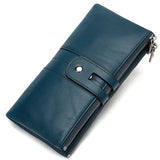 Green Red Bifold Zipper Long Purse for Lady