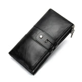 Green Red Bifold Zipper Long Purse for Lady