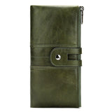 Green Red Bifold Zipper Long Purse for Lady