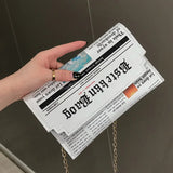 Newspapers Modeling Daily Chain Bag Envelope Clutch Shoulder Purse Evening Bags