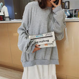 Newspapers Print Clutch Bag Envelope Shoulder Purse Evening Wallet