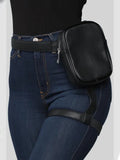 Red Leg Bag Women Waist Pack Pu Leather Belt Bag Bum Bags