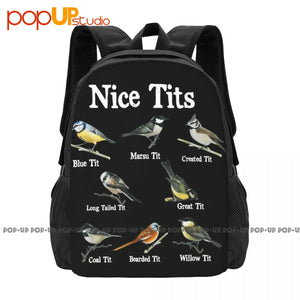 Bird Watching Birder Backpack School Art Print Sports Travel Bag