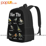 Bird Watching Birder Backpack School Art Print Sports Travel Bag