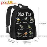Bird Watching Birder Backpack School Art Print Sports Travel Bag