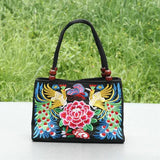 Bohemian Embroidery Women Clutches Double-Layers Canvas Carrier