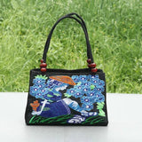 Bohemian Embroidery Women Clutches Double-Layers Canvas Carrier
