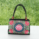 Bohemian Embroidery Women Clutches Double-Layers Canvas Carrier