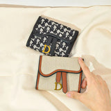 Retro Contrast Folding Clutch Bag Women's Purse Short Wallet