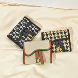 Retro Contrast Folding Clutch Bag Women's Purse Short Wallet