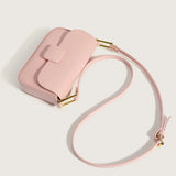 Solid Square Buckle Women's Shoulder Bag