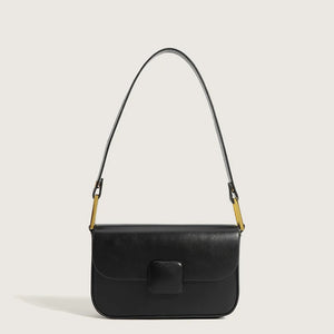 Solid Square Buckle Women's Shoulder Bag