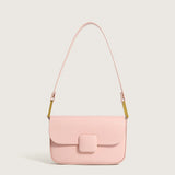 Solid Square Buckle Women's Shoulder Bag