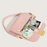 Solid Square Buckle Women's Shoulder Bag