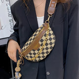 Checkerboard Bag Messenger Bag Women's Chest Bag Shoulder Bag