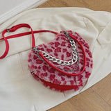 Leopard Love Plush Fur Chain Shoulder Bag
