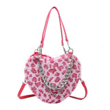 Leopard Love Plush Fur Chain Shoulder Bag
