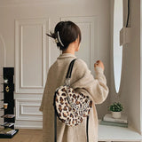 Leopard Love Plush Fur Chain Shoulder Bag