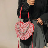 Leopard Love Plush Fur Chain Shoulder Bag