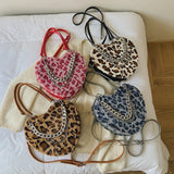 Leopard Love Plush Fur Chain Shoulder Bag