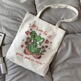 Niche Ladies Canvas Tote Bag Large Capacity Print Shoulder