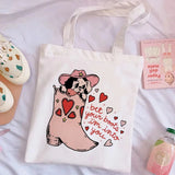 Niche Ladies Canvas Tote Bag Large Capacity Print Shoulder