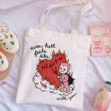 Niche Ladies Canvas Tote Bag Large Capacity Print Shoulder