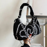 Lamb Plush Crossbody Bag Chain Hair Bag