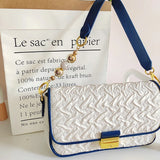 Niche Temperament Lock Square Fold Summer Handbags Women Bags Tote Bag