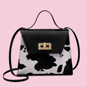 Niche Texture Women's Handbag Summer Ins One-shoulder Messenger Cow Pattern
