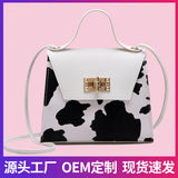 Niche Texture Women's Handbag Summer Ins One-shoulder Messenger Cow Pattern