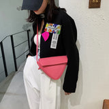 Pink Green Triangle Bag Small One-shoulder Messenger Bag Female Ins Purse