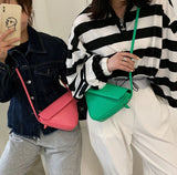 Pink Green Triangle Bag Small One-shoulder Messenger Bag Female Ins Purse