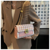 Plaid Chain Messenger Bag Autumn/Winter Women's Shoulder Bag
