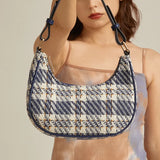 Plaid Crescent Armpit Handbag - Spring Women's Bag