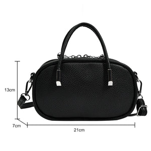 Women's Niche Crossbody Bag Solid PU Leather Tote
