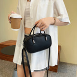 Women's Niche Crossbody Bag Solid PU Leather Tote