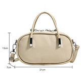 Women's Niche Crossbody Bag Solid PU Leather Tote