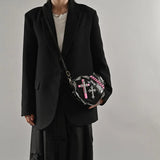 Gothic Style Heart-shaped Rivet Shoulder Bag