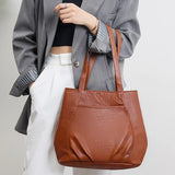 Texture Print Single Shoulder Bag Large Capacity Tote Women's Bags
