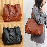 Texture Print Single Shoulder Bag Large Capacity Tote Women's Bags