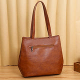 Texture Print Single Shoulder Bag Large Capacity Tote Women's Bags