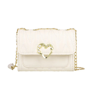 Summer One-Shoulder Bag with Pearl Chain Design
