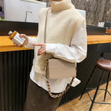 Stone Pattern Shoulder Messenger Bag for Autumn and Winter