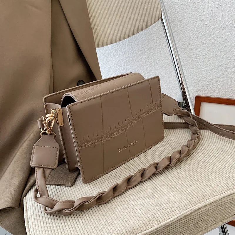 Stone Pattern Shoulder Messenger Bag for Autumn and Winter