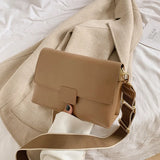 Retro Wide Shoulder Strap Handbag Autumn Winter Underarm Bag
