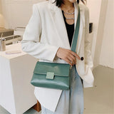 Retro Wide Shoulder Strap Handbag Autumn Winter Underarm Bag